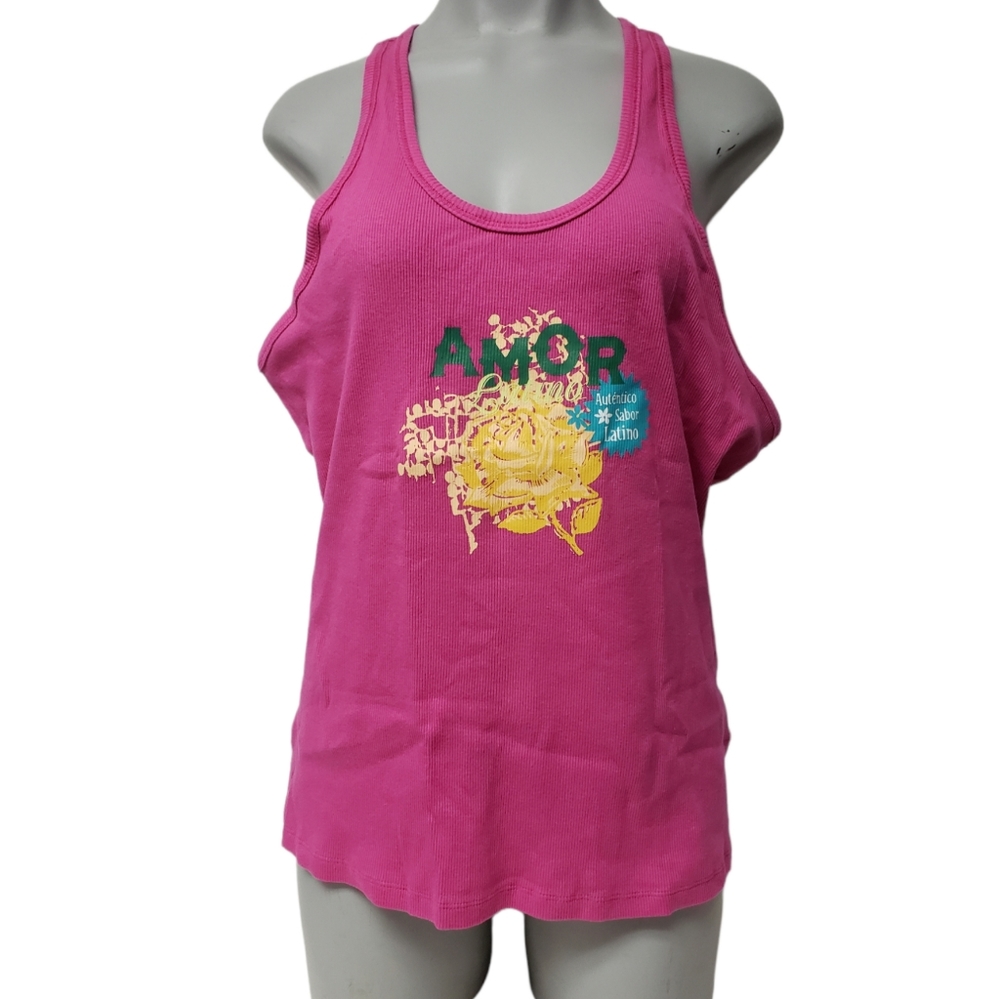 2005 Thalia Sodi AMOR pink Y-back tank top